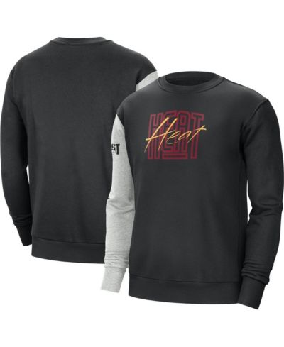 Мужское свитшот Nike Black/Heather Gray Miami Heat Courtside Versus Force Flight Pullover