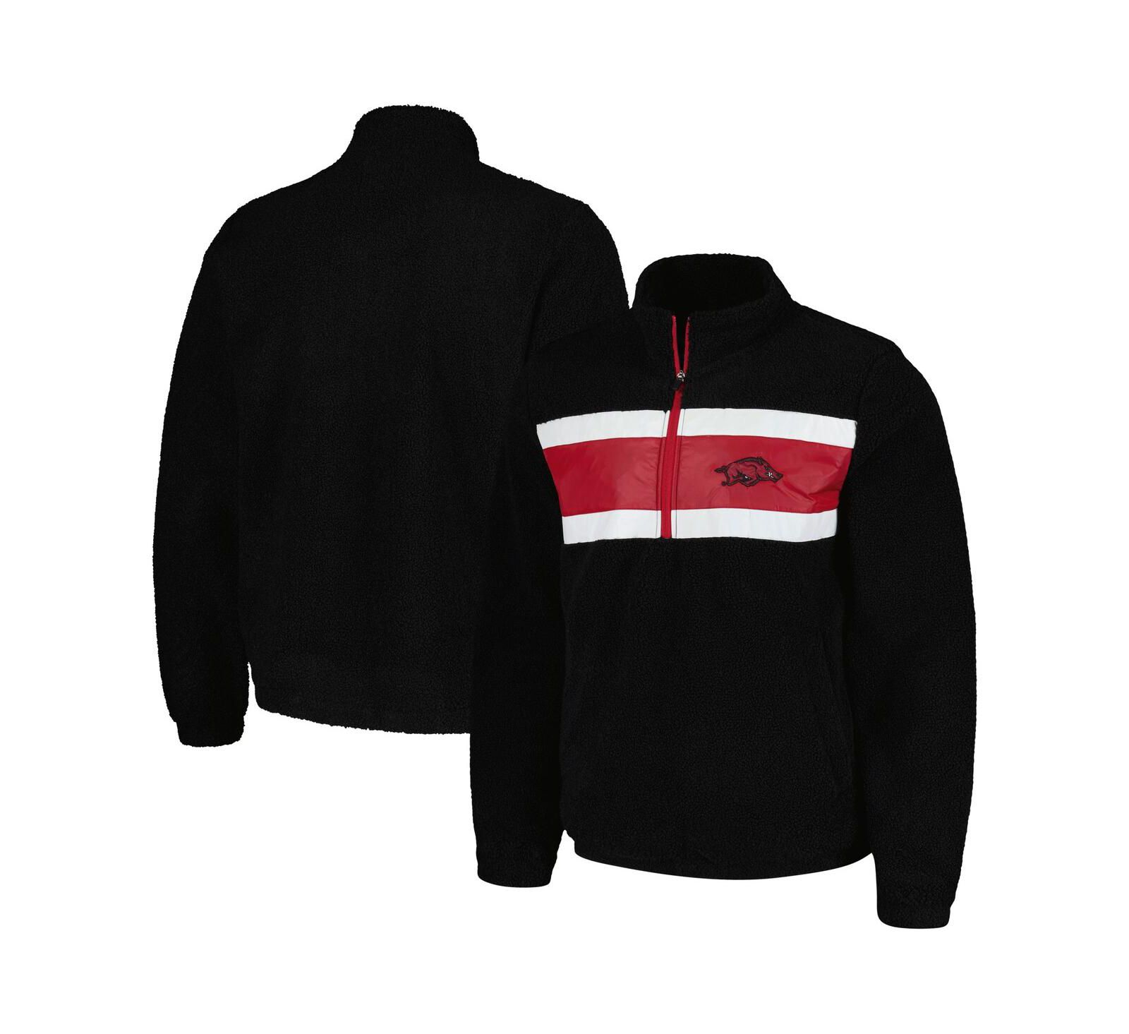 Мужской свитшот G-III Sports by Carl Banks Black Arkansas Razorbacks Pinch Runner Half-Zip