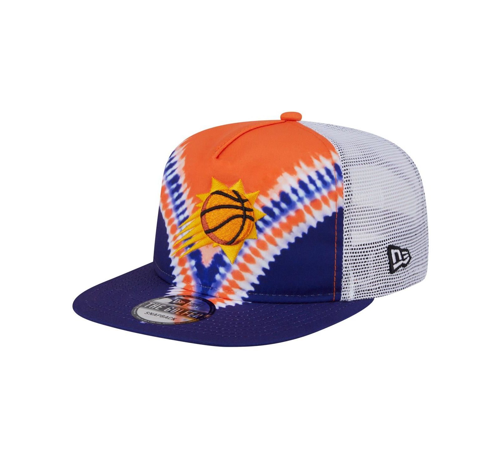 Мужская кепка New Era Purple/Orange Phoenix Suns Throwback Dye Golfer Snapback