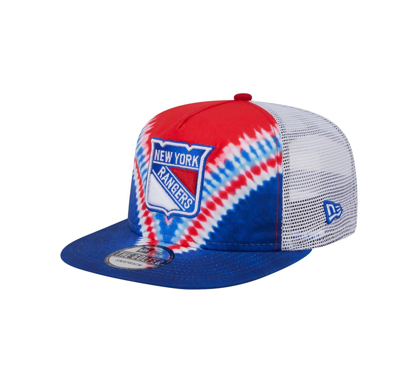 New Era Мужская регулируемая кепка-гольф New York Rangers Throwback V-Dye сине-красная