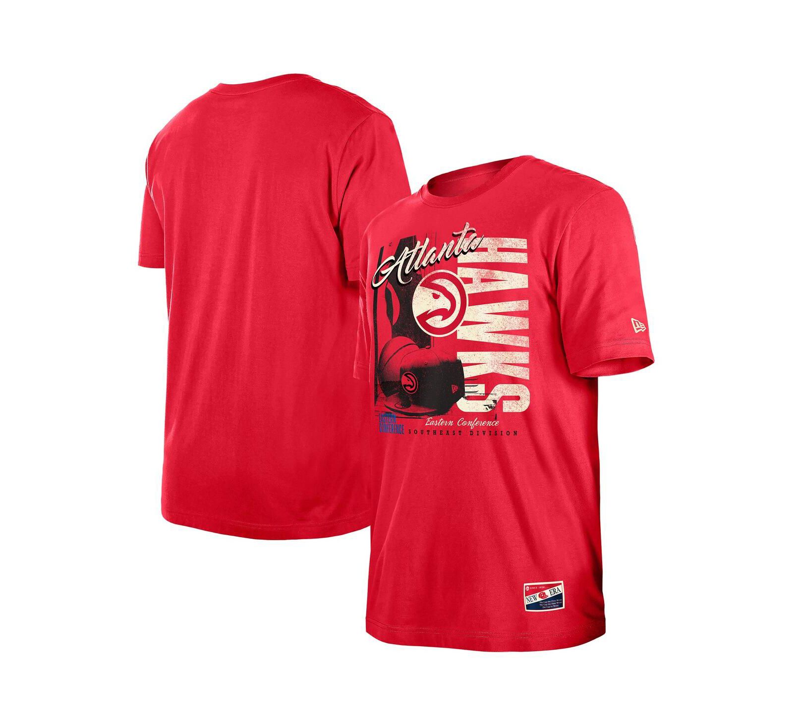 Мужская футболка New Era Red Atlanta Hawks Distressed Throwback Vintage Color Pack