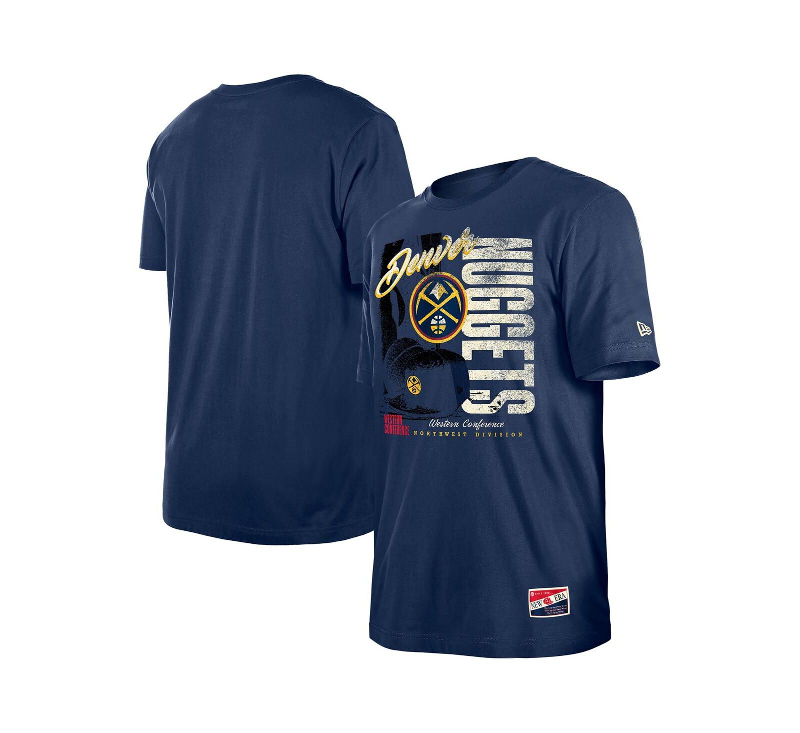 New Era Men's Navy Denver Nuggets Distressed Throwback Vintage Color Pack T-Shirt