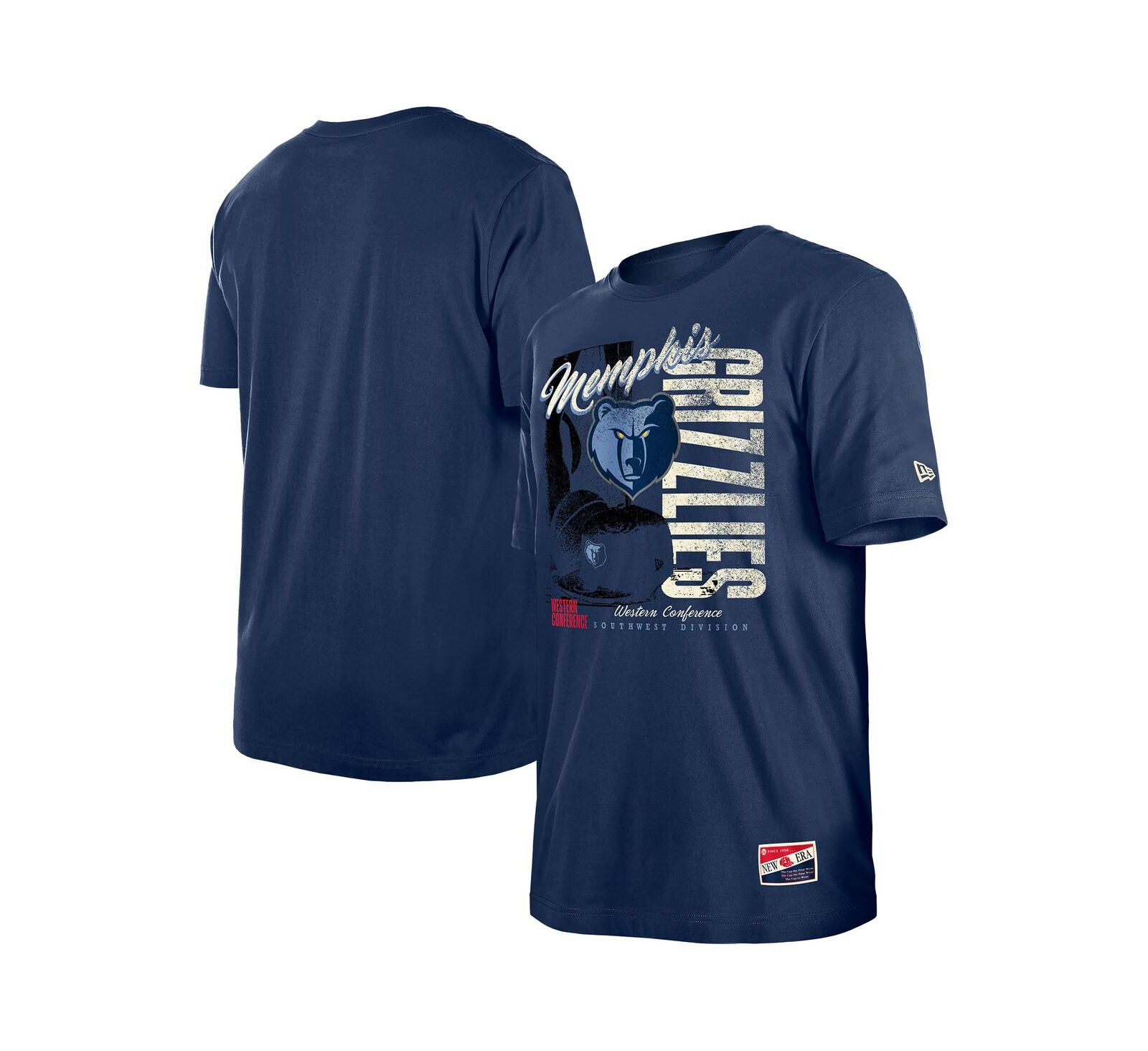 Мужская винтажная футболка New Era Navy Memphis Grizzlies Distressed Throwback Color Pack