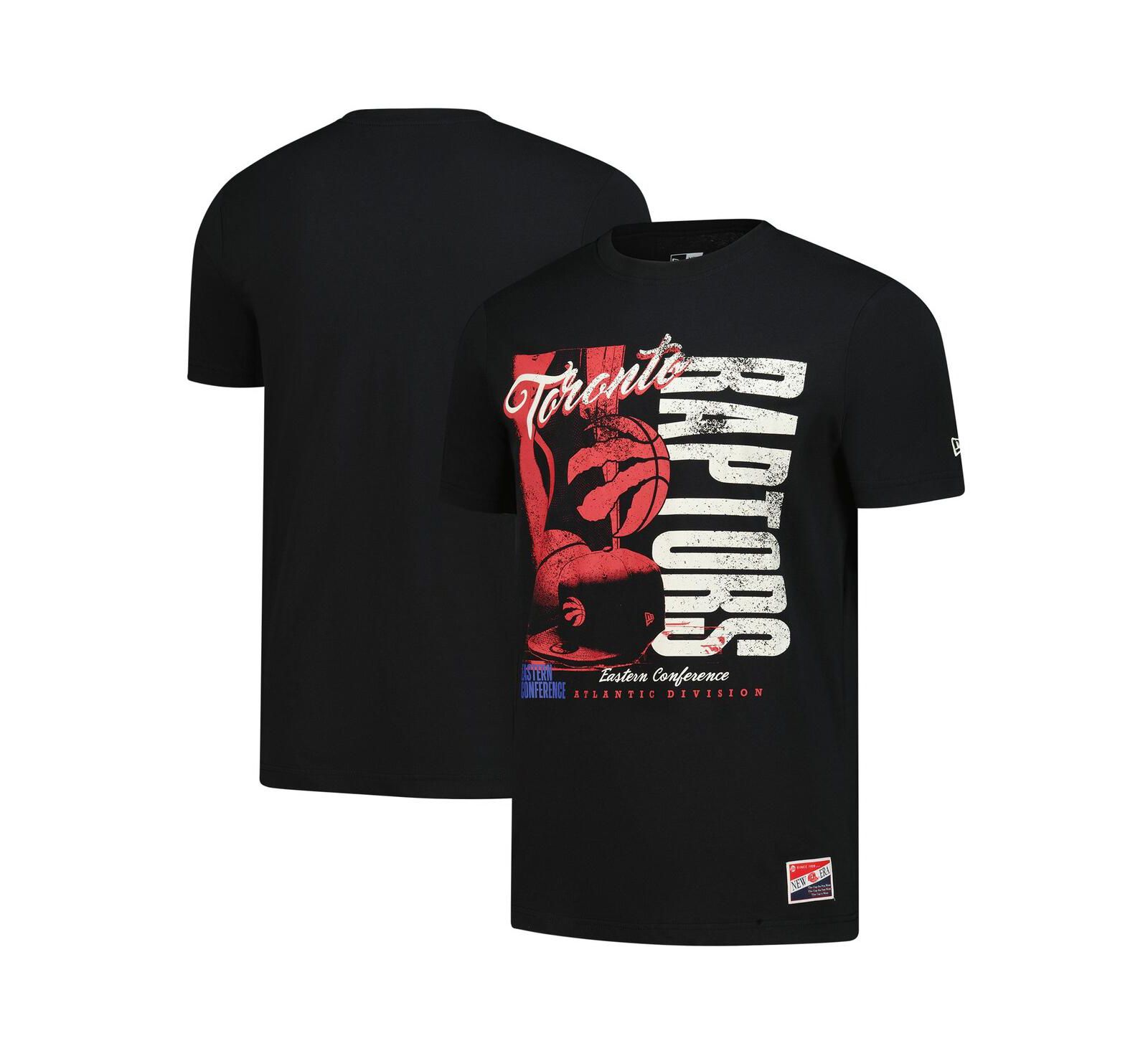 New Era Men's Black Toronto Raptors Distressed Throwback Vintage Color Pack T-Shirt