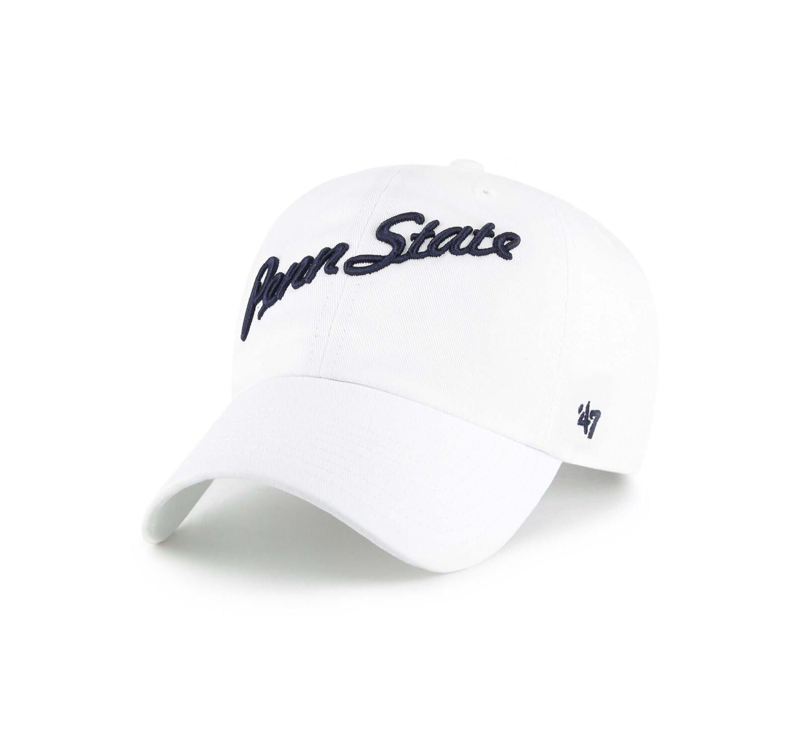 Мужская белая кепка '47 Brand Penn State Nittany Lions Vault Clean Up Adjustable