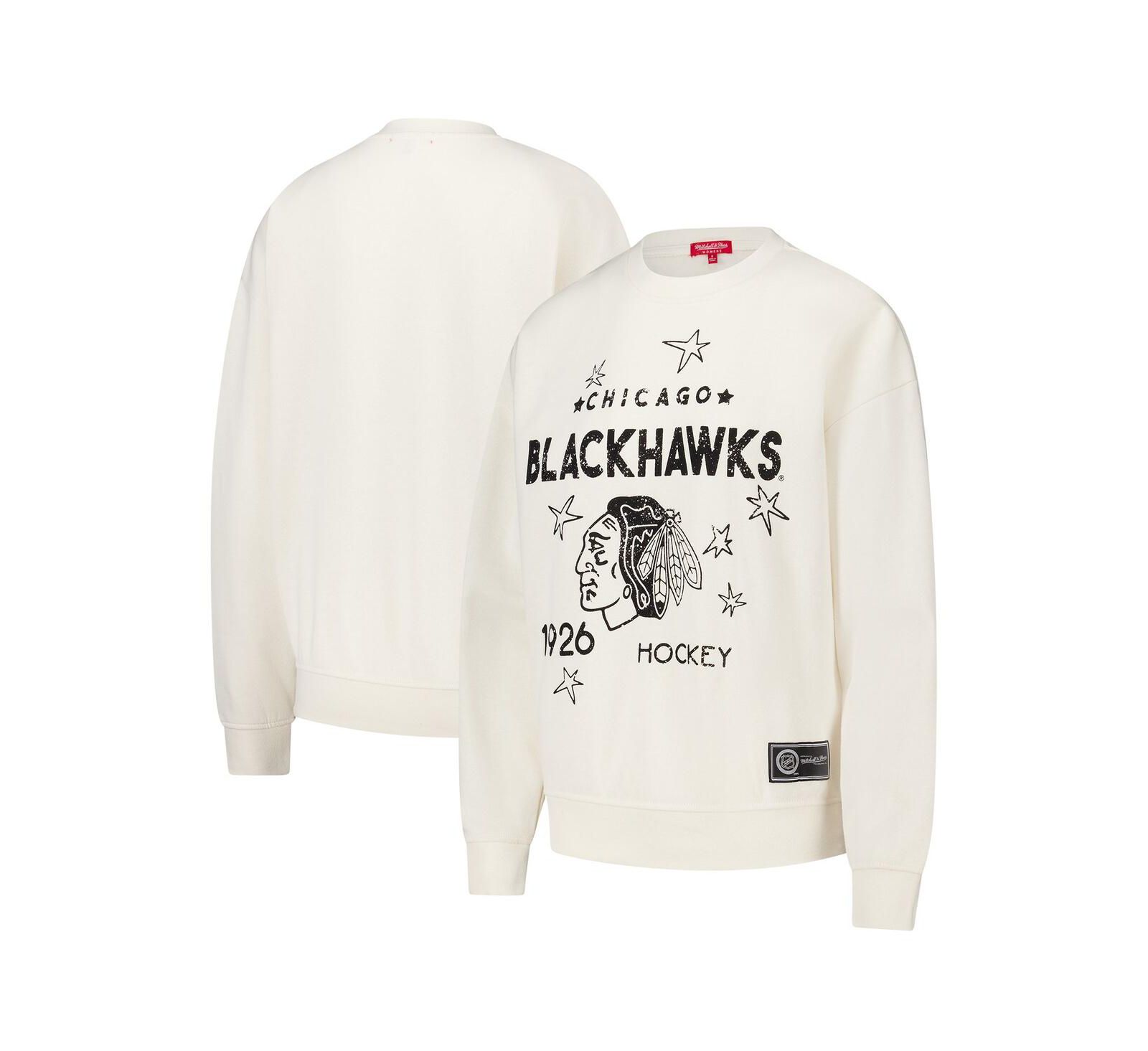 Женская толстовка Mitchell & Ness Chicago Blackhawks с логотипом, кремовый цвет
