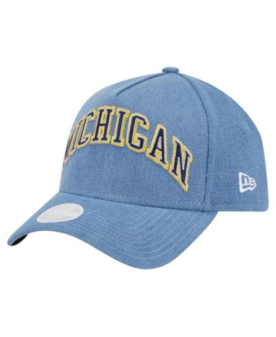 Женская бейсболка New Era Michigan Wolverines A-Frame 9FORTY Denim