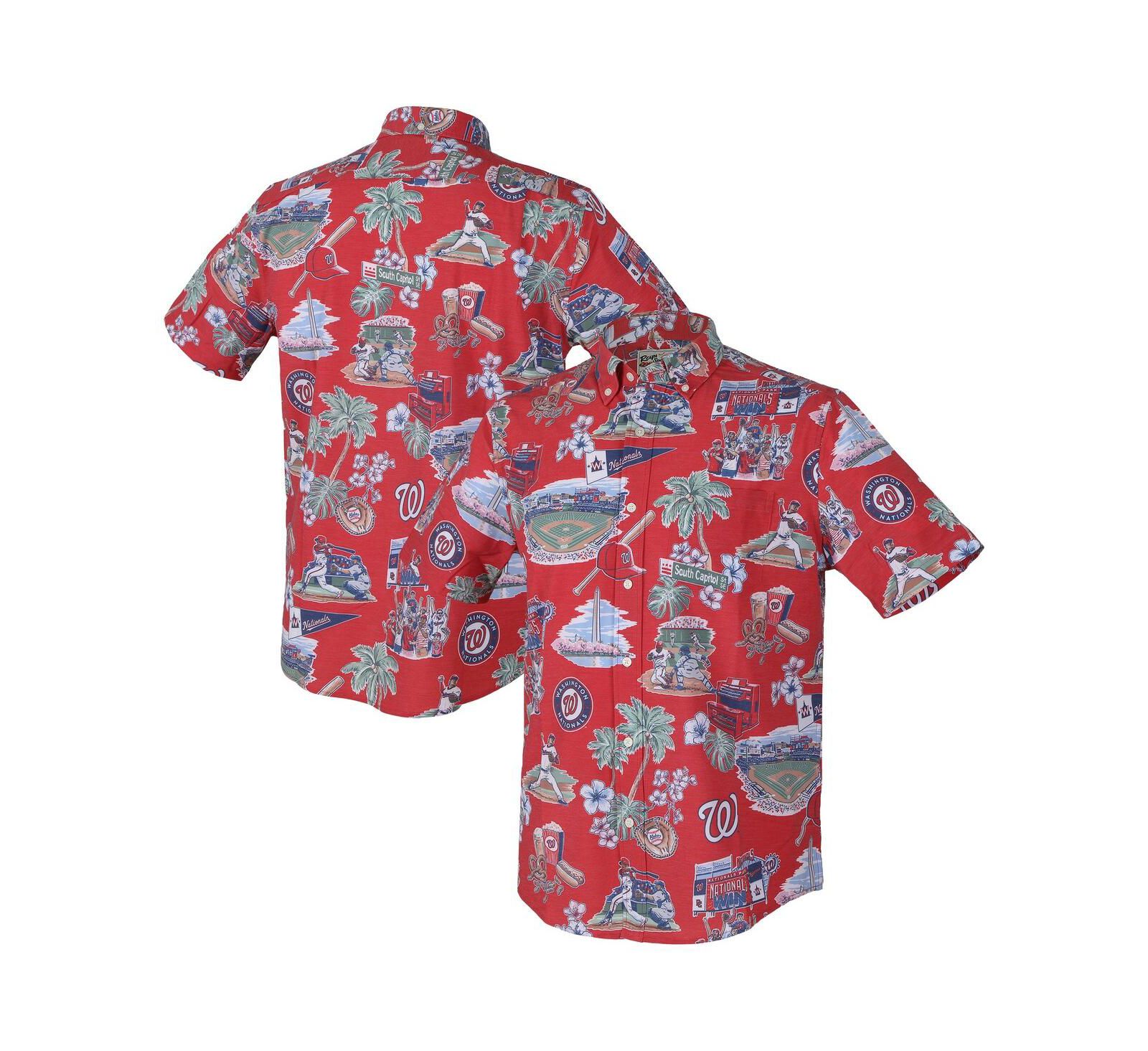 Reyn Spooner Men's Red Washington Nationals Scenic Tri-Blend Button-Down Shirt