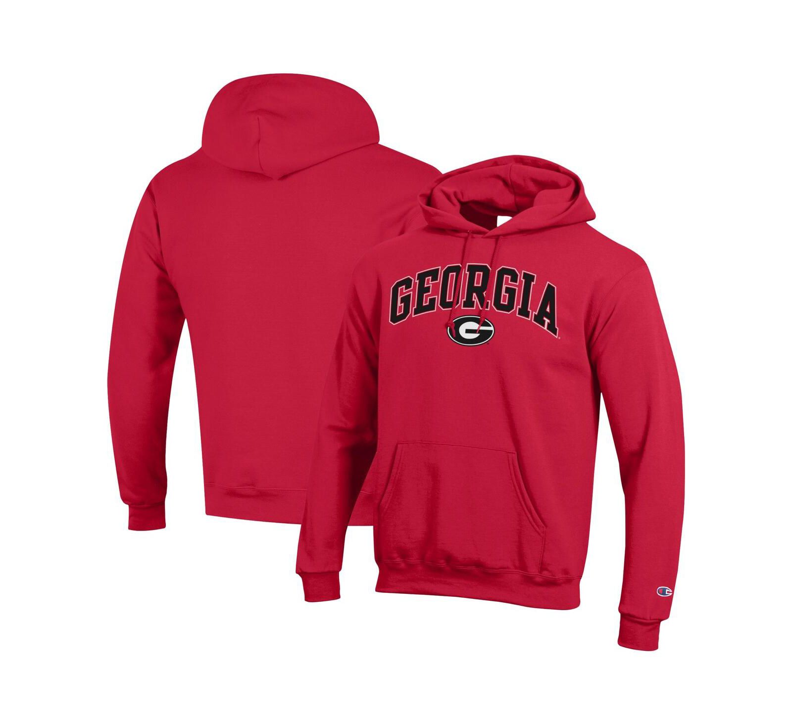Champion Men's Red Georgia Bulldogs Arch Over Logo Pullover Hoodie