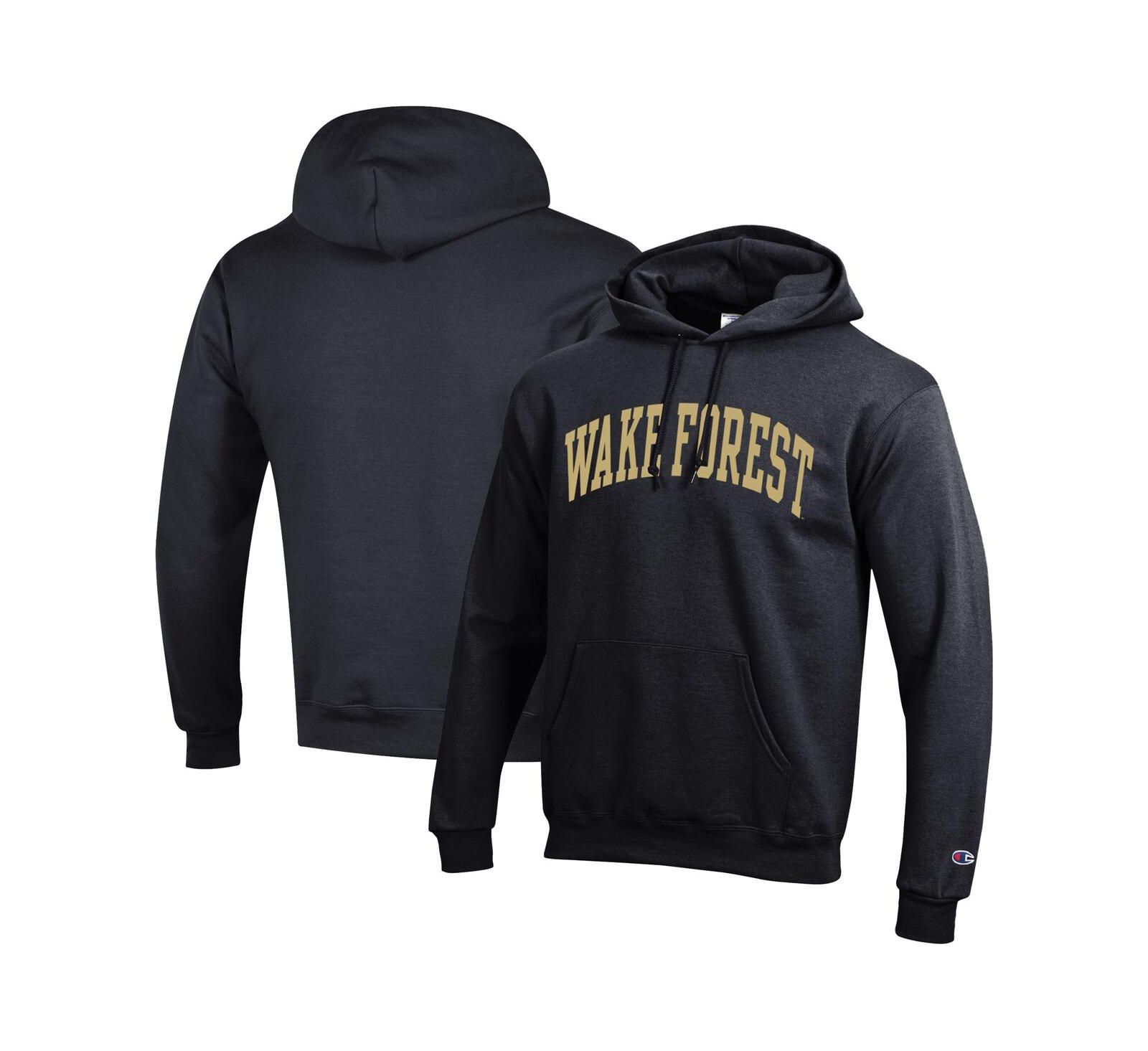 Мужское худи Champion Arch Fleece с логотипом Wake Forest Demon Deacons, черное