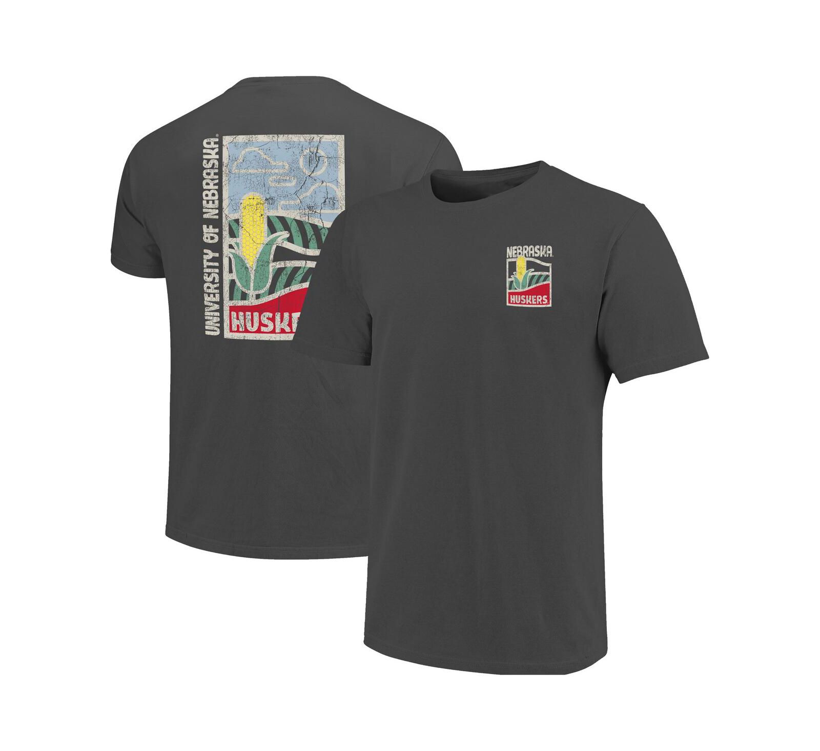 Мужская футболка Image One Nebraska Huskers Comfort Colors с графикой в стиле дистресс, графит