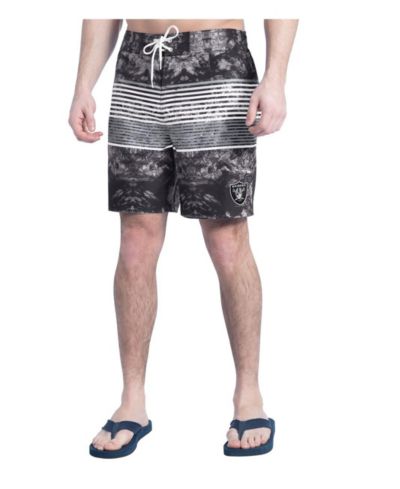 G-III Sports by Carl Banks Men's Black/Gray Las Vegas Raiders Horizon Volley Swim Shorts