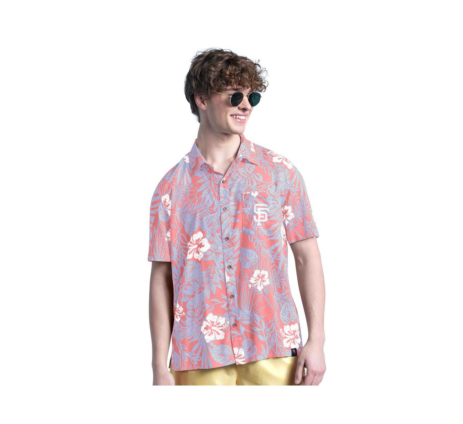 Мужская рубашка Margaritaville Coral San Francisco Giants Palm Shade Party Button-Up
