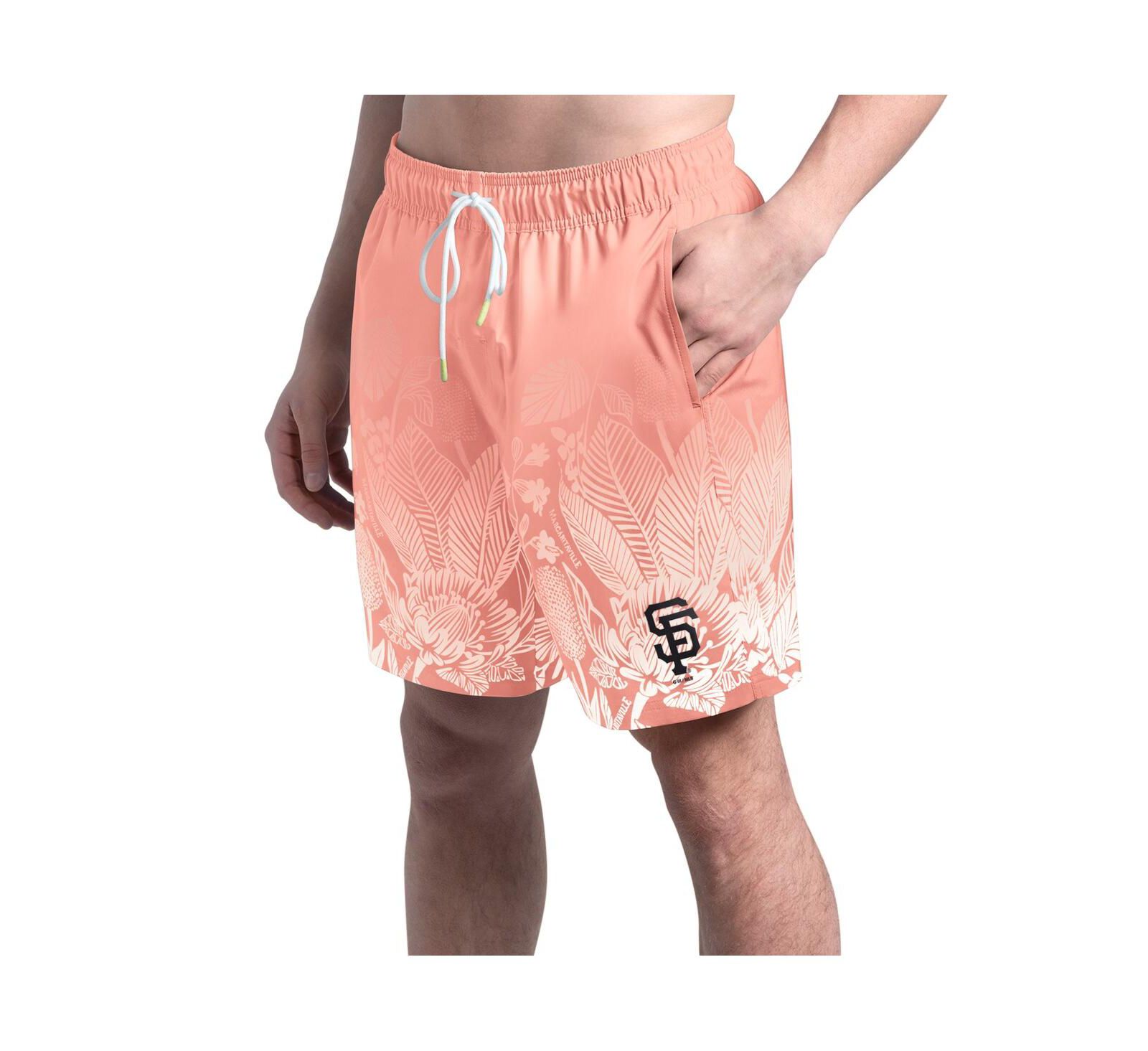 Margaritaville Men's Coral San Francisco Giants Lagoon Fiesta Swim Shorts