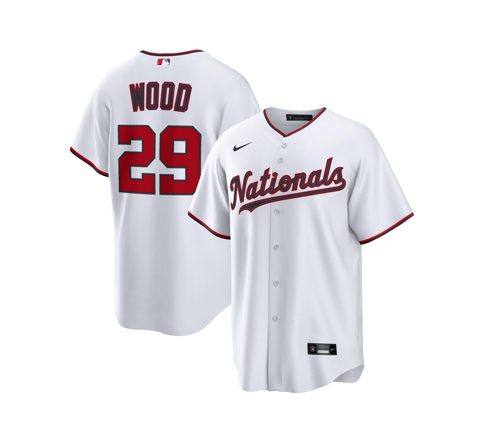 Nike Men's James Wood White Washington Nationals Home Replica 2.0 Player Jersey