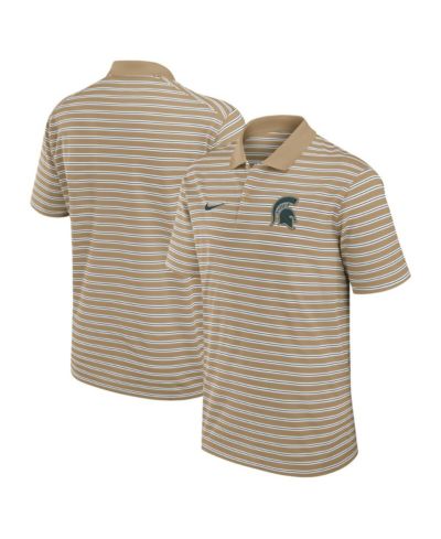 Поло Nike Men's Tan Michigan State Spartans Athletic Prep Striped Performance