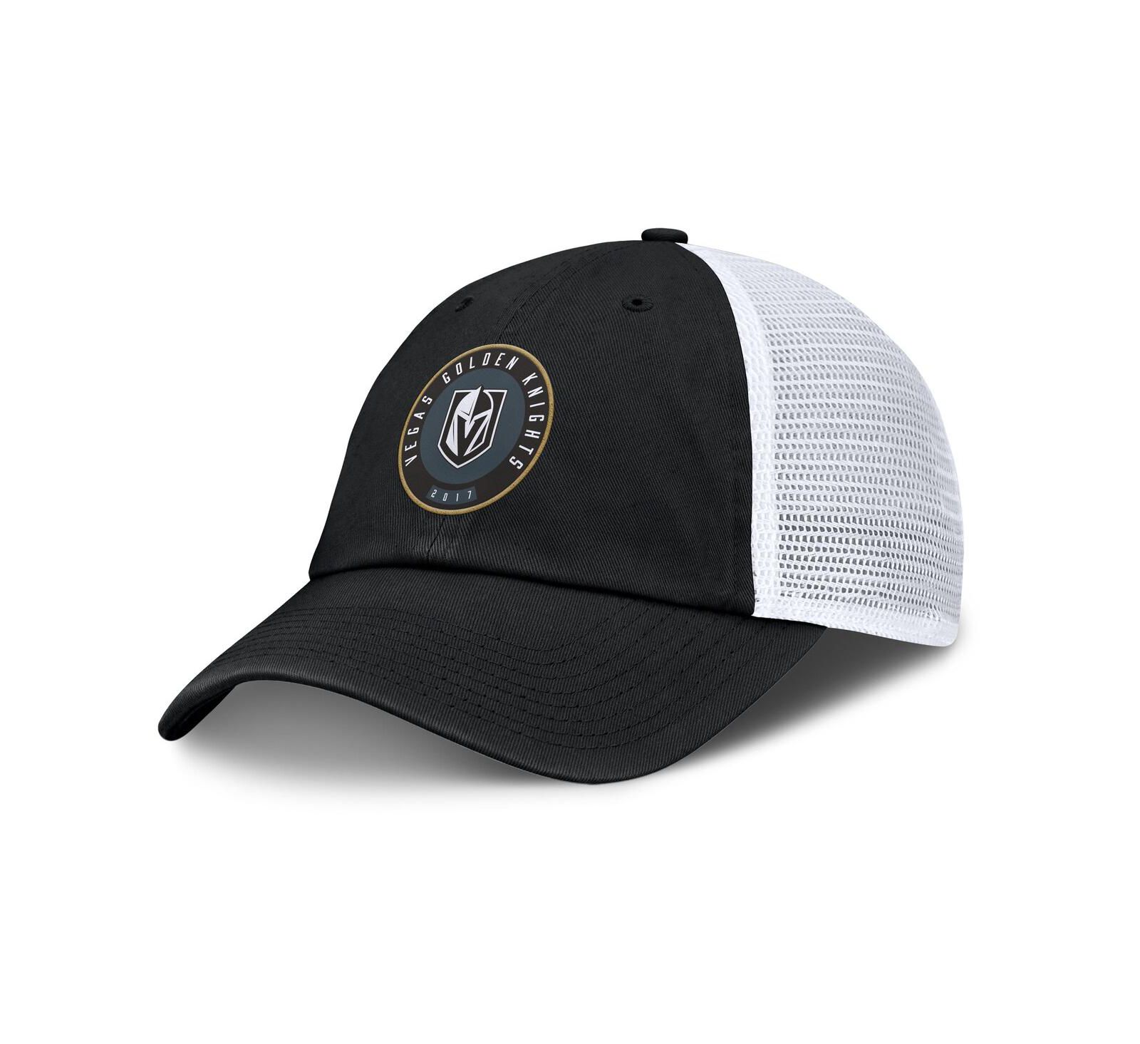 Fanatics Мужская кепка Vegas Golden Knights, черно-белая, регулируемая