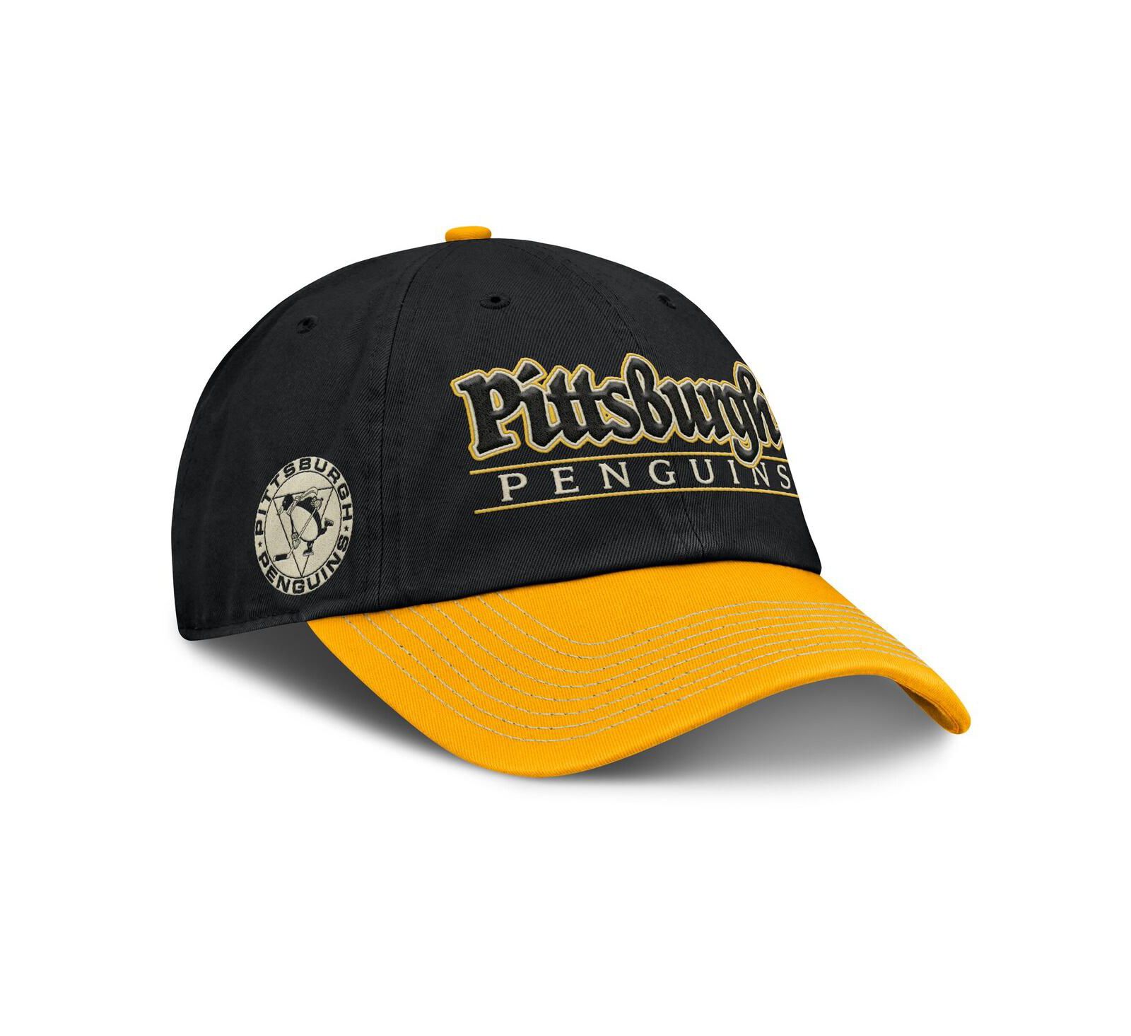 Мужская регулируемая кепка Fanatics Pittsburgh Penguins Heritage Home Ice Black/Gold