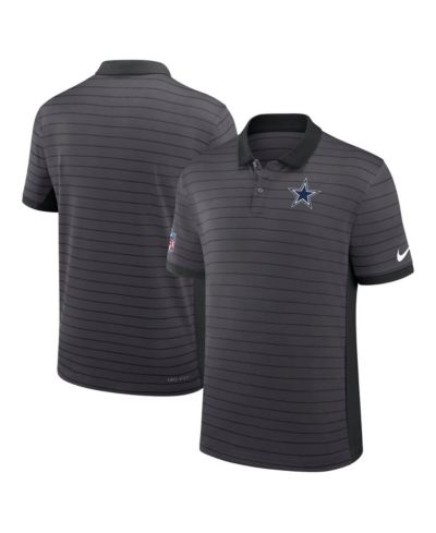 Nike Men's Gray Dallas Cowboys Sideline Victory Stripe Performance Polo Shirt