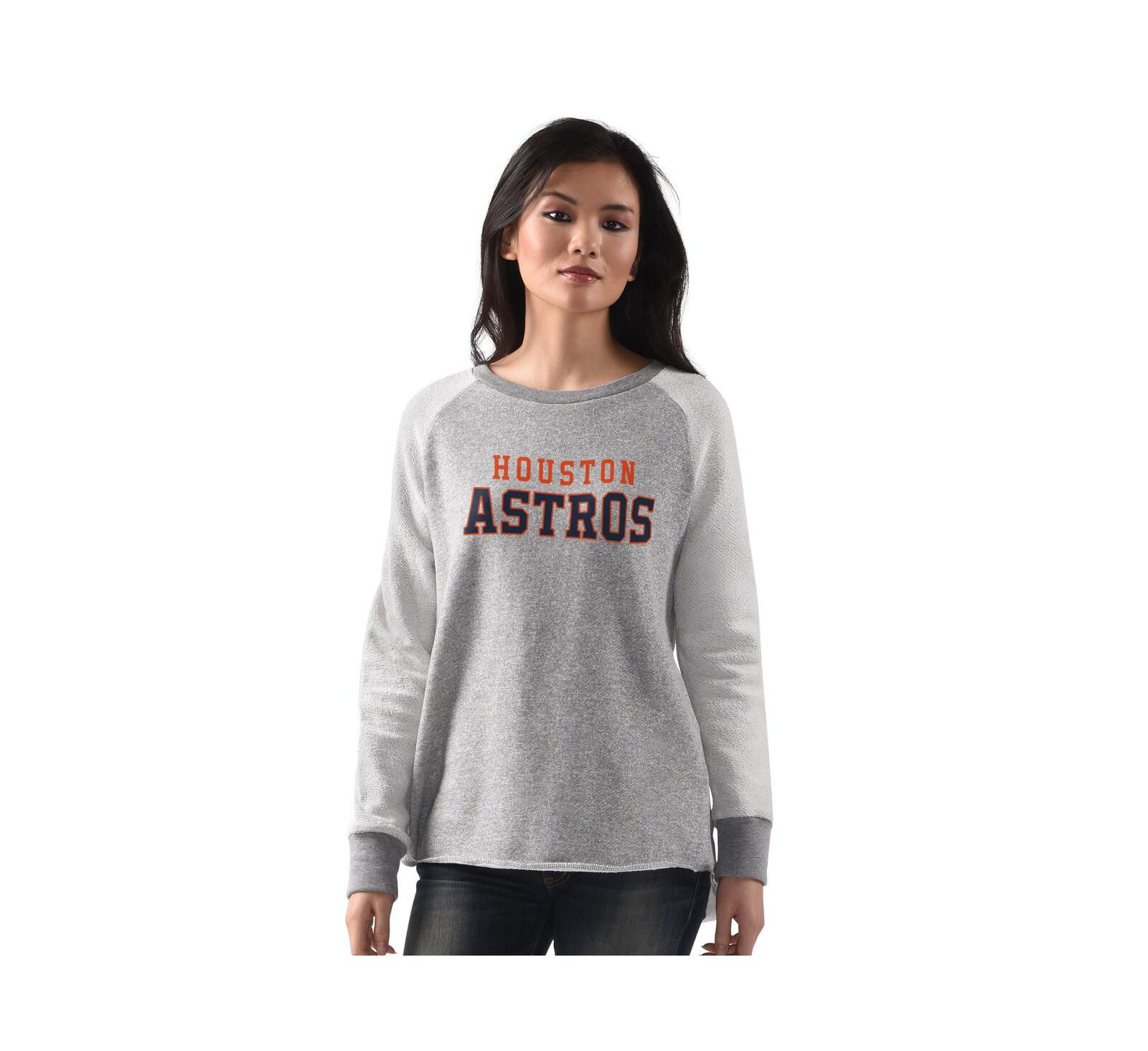 Женская толстовка G-III 4Her by Carl Banks Houston Astros Gridiron Raglan Pullover Heather Gray
