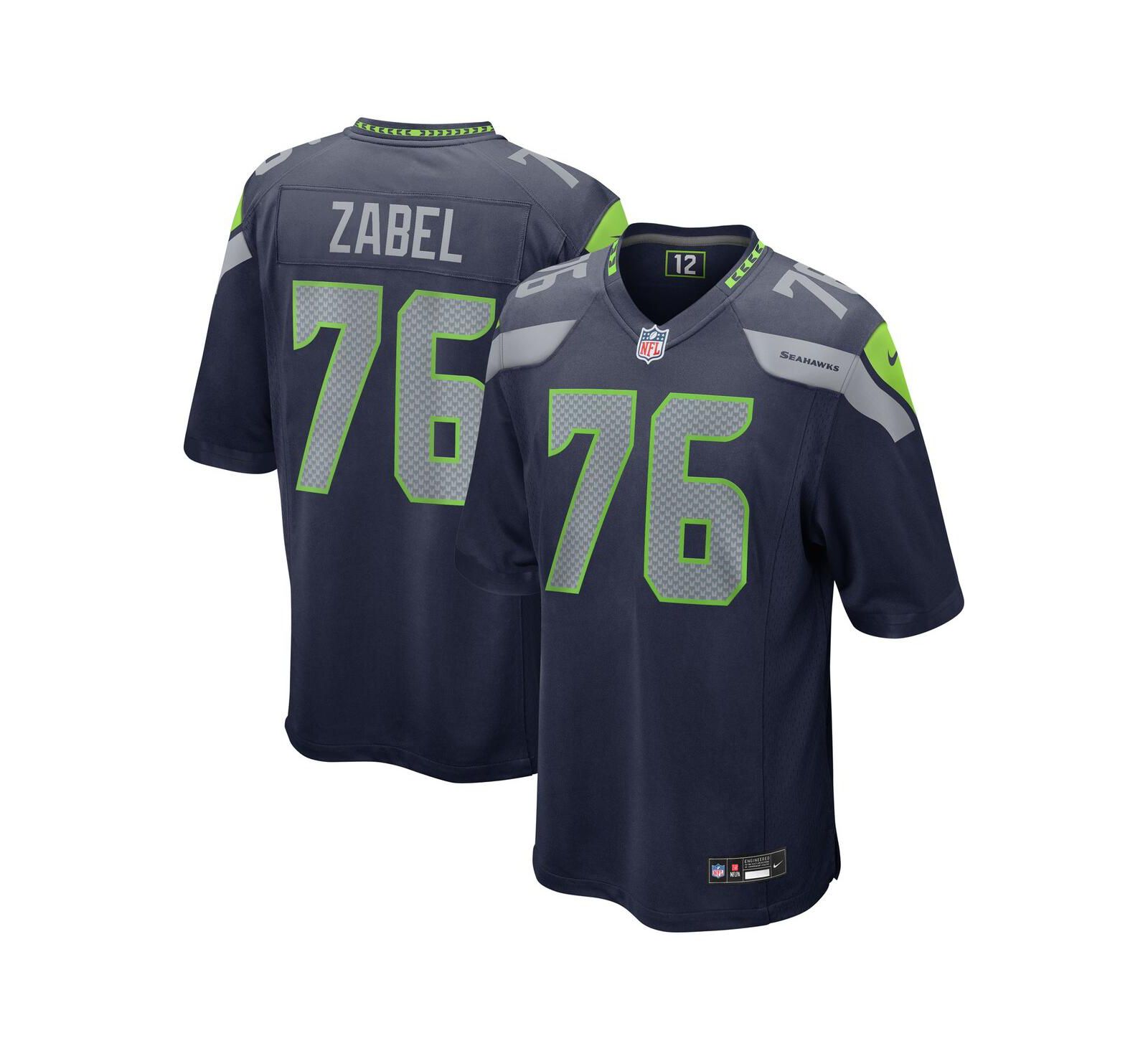 Мужская джерси Nike Zabel College Navy Seattle Seahawks 2025 NFL Draft First Round Pick