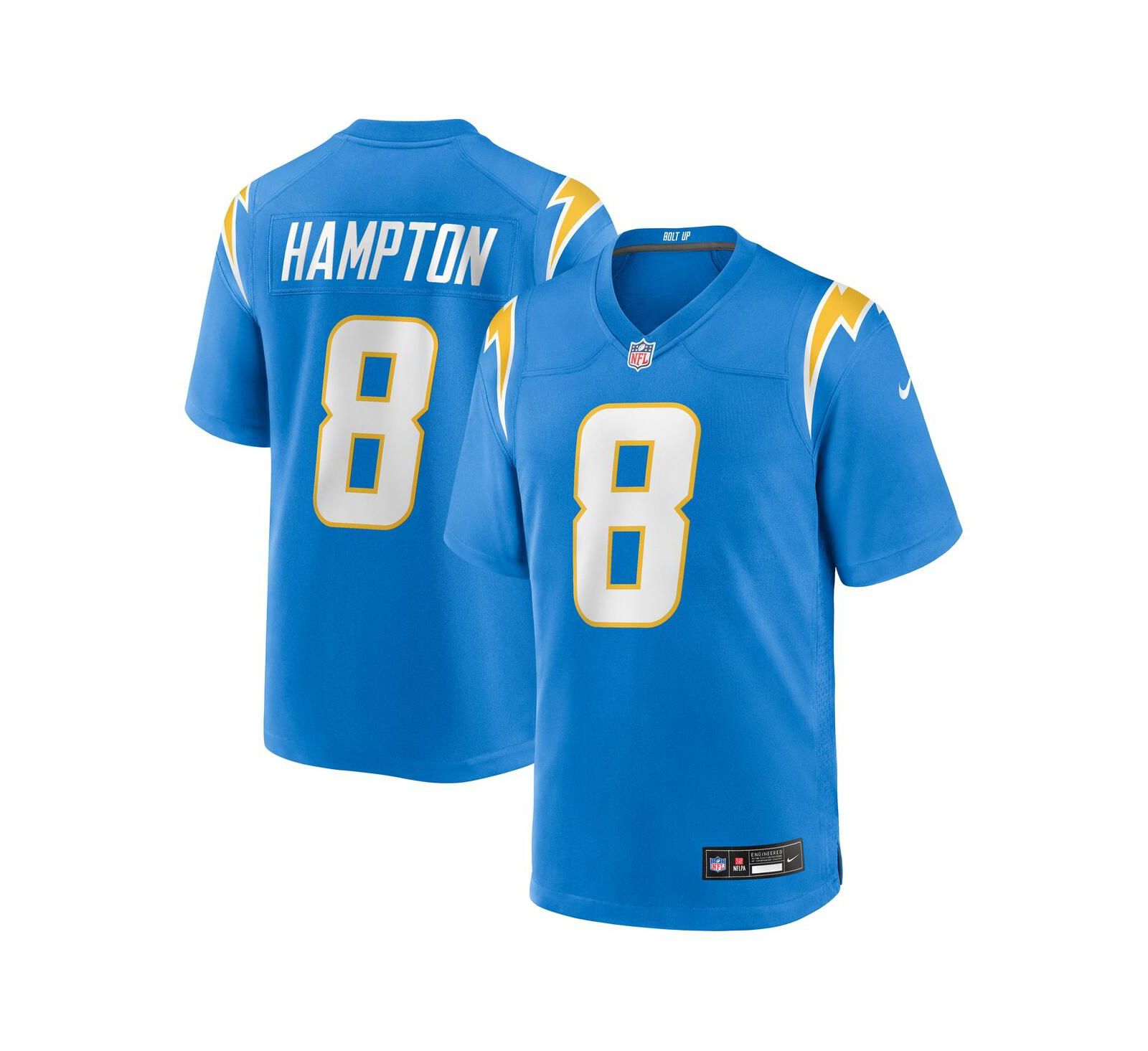 Мужская джерси Nike Omarion Hampton Los Angeles Chargers 2025 NFL Draft First Round Pick
