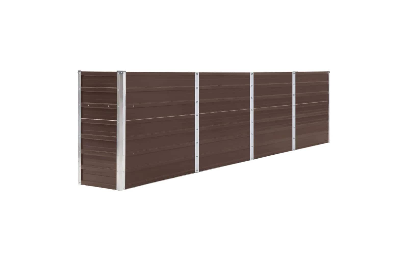 Raised Garden Bed Brown Galvanized steel Large Durable