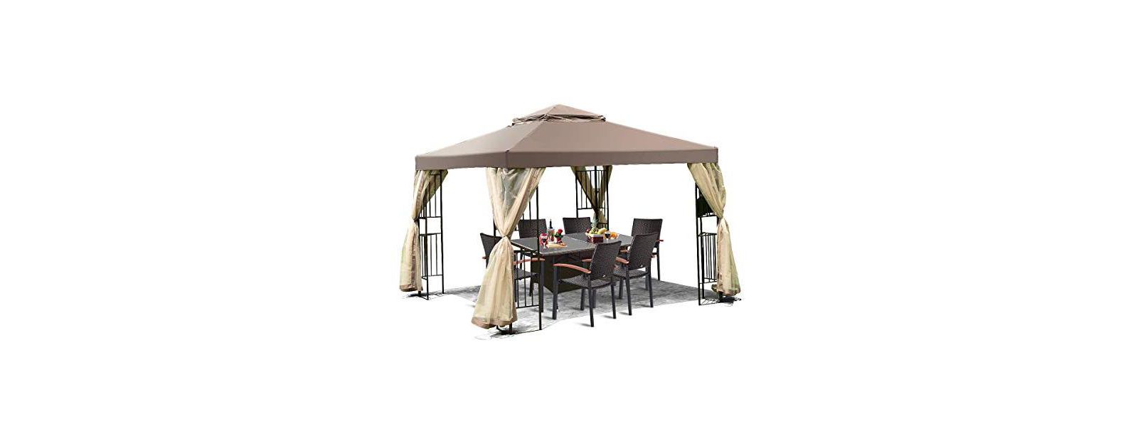 10 x 12  Octagonal Patio Gazebo with Mosquito Net