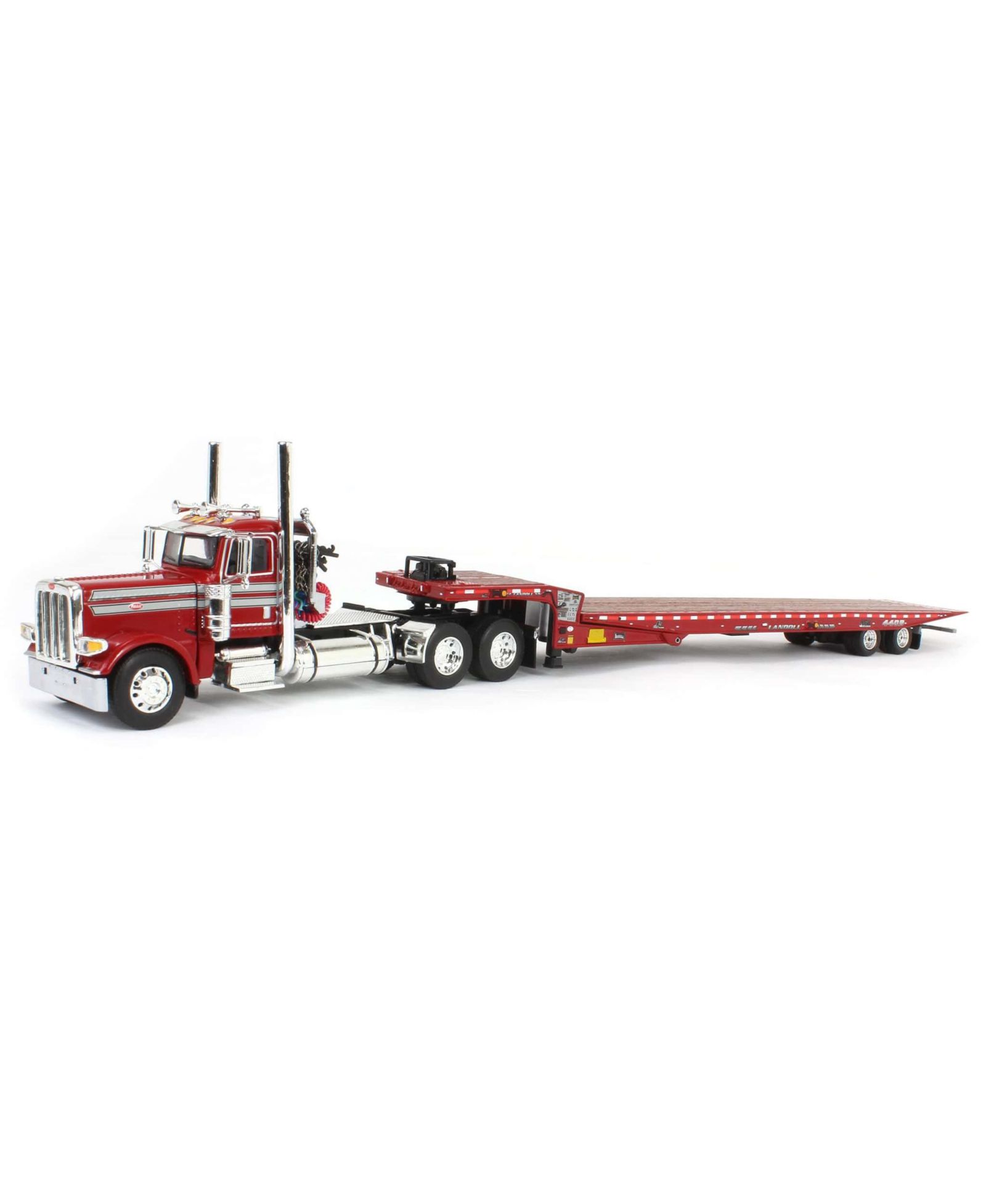 First Gear DCP модель 1/64 Red Peterbilt 389 Day Cab Landoll 440B Traveling Axle Trailer 60-1981