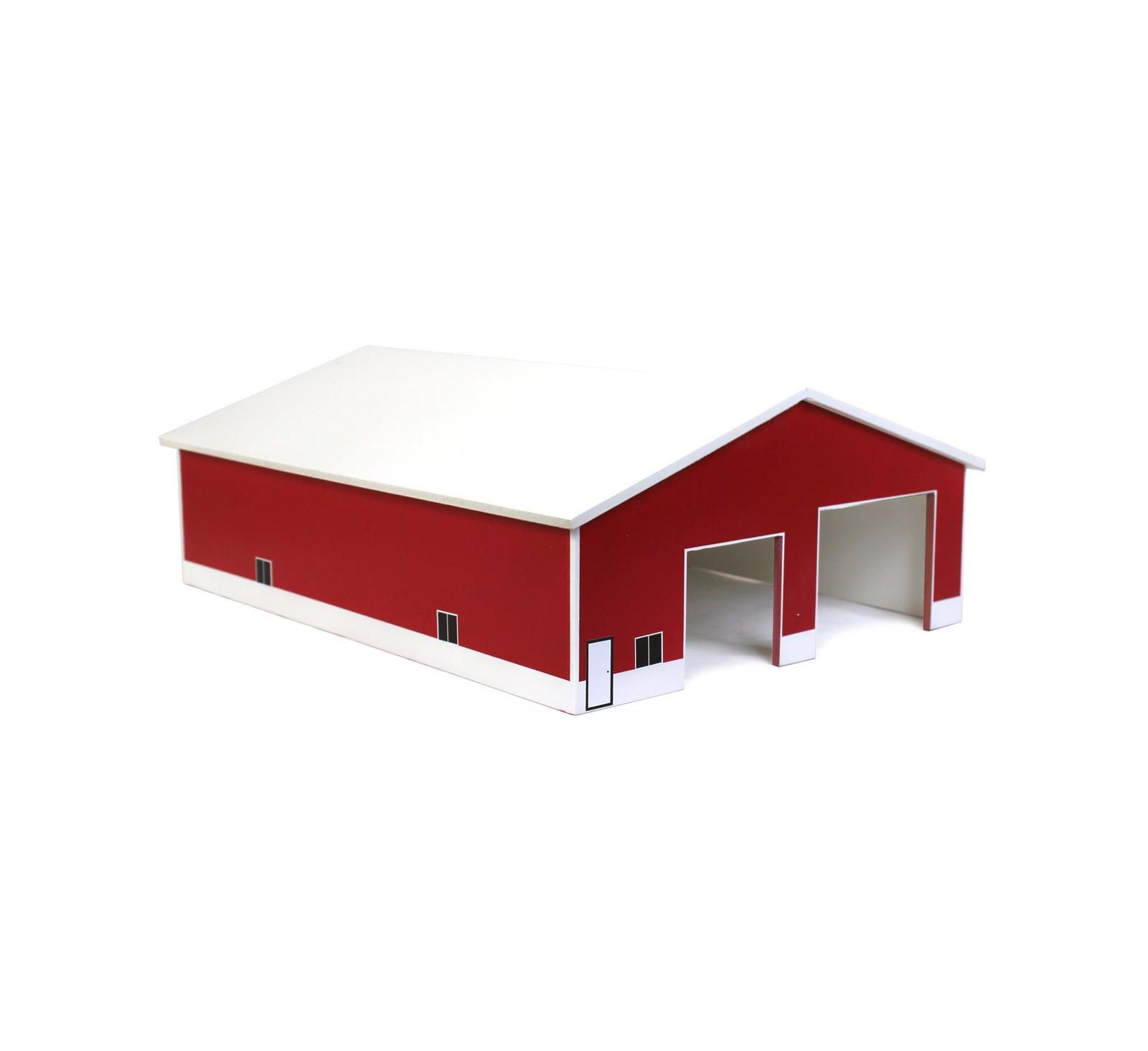 Outback Toys Деревянный магазин тракторов или грузовиков 1/64 Red and White 2 Door 60ft x 80ft
