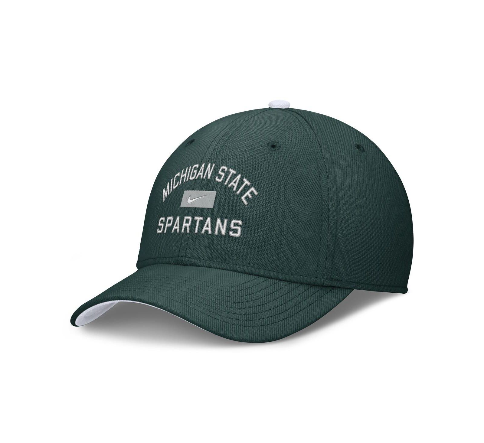 Мужская кепка Nike Green Michigan State Spartans Primetime Rise Swoosh Flex