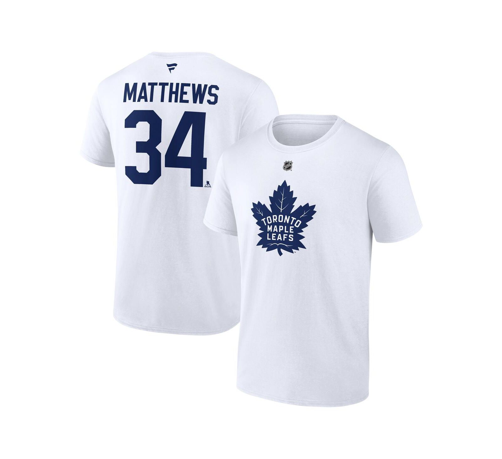 Мужская футболка Fanatics Auston Matthews White Toronto Maple Leaf's Authentic Stack Name & Number