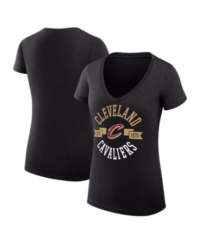 Футболка G-III 4Her by Carl Banks Women's Black Cleveland Cavaliers Large City Logo Fitted V-Neck
