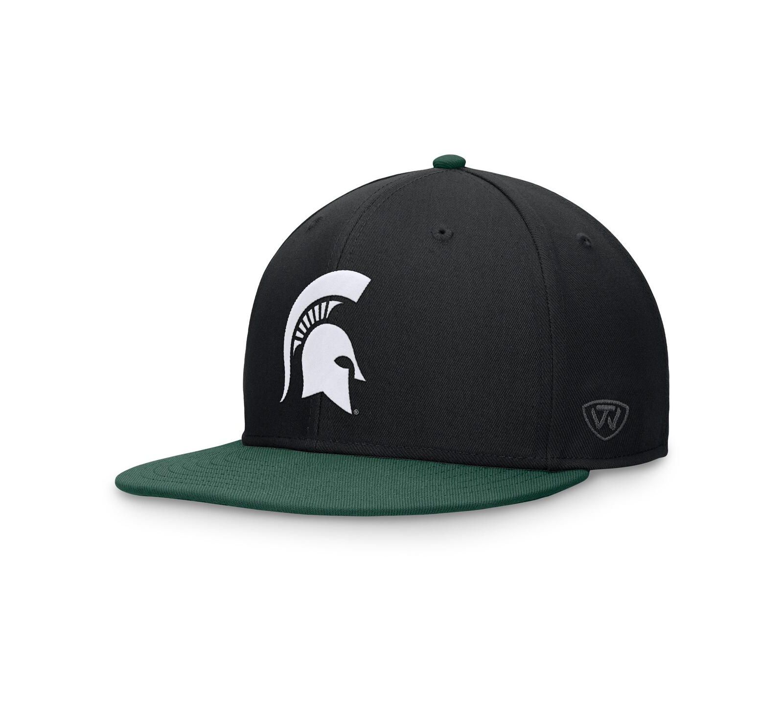Top of the World Men's Black/Green Michigan State Spartans Rally Two-Tone Fitted Hat