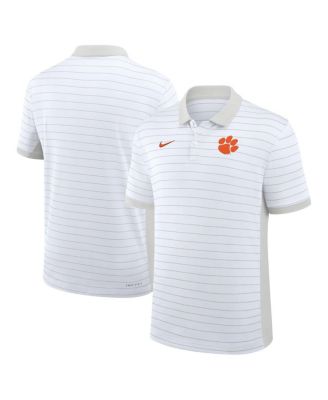 Мужская спортивная рубашка Nike White Clemson Tigers 2025 Early Season Coaches Sideline Victory Stripe Performance Polo