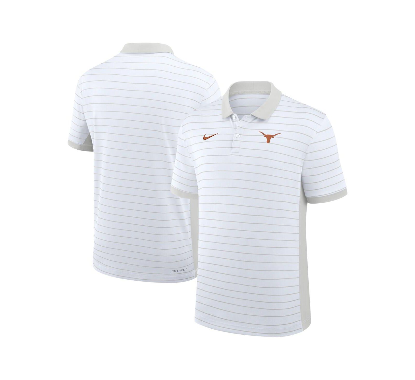 Nike Men's White Texas Longhorns 2025 Early Season Coaches Sideline Victory Stripe Performance Polo Shirt