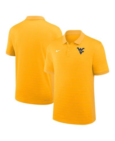 Мужская Polo рубашка Nike Gold West Virginia Mountaineers 2025 Early Season Coaches Sideline Victory Stripe Performance