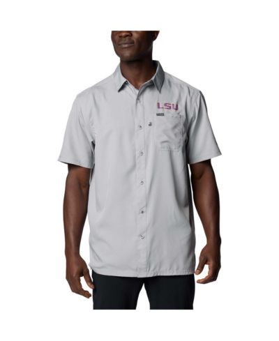 Мужская рубашка Columbia LSU Tigers PFG Slack Tide Omni-Shade, Gray