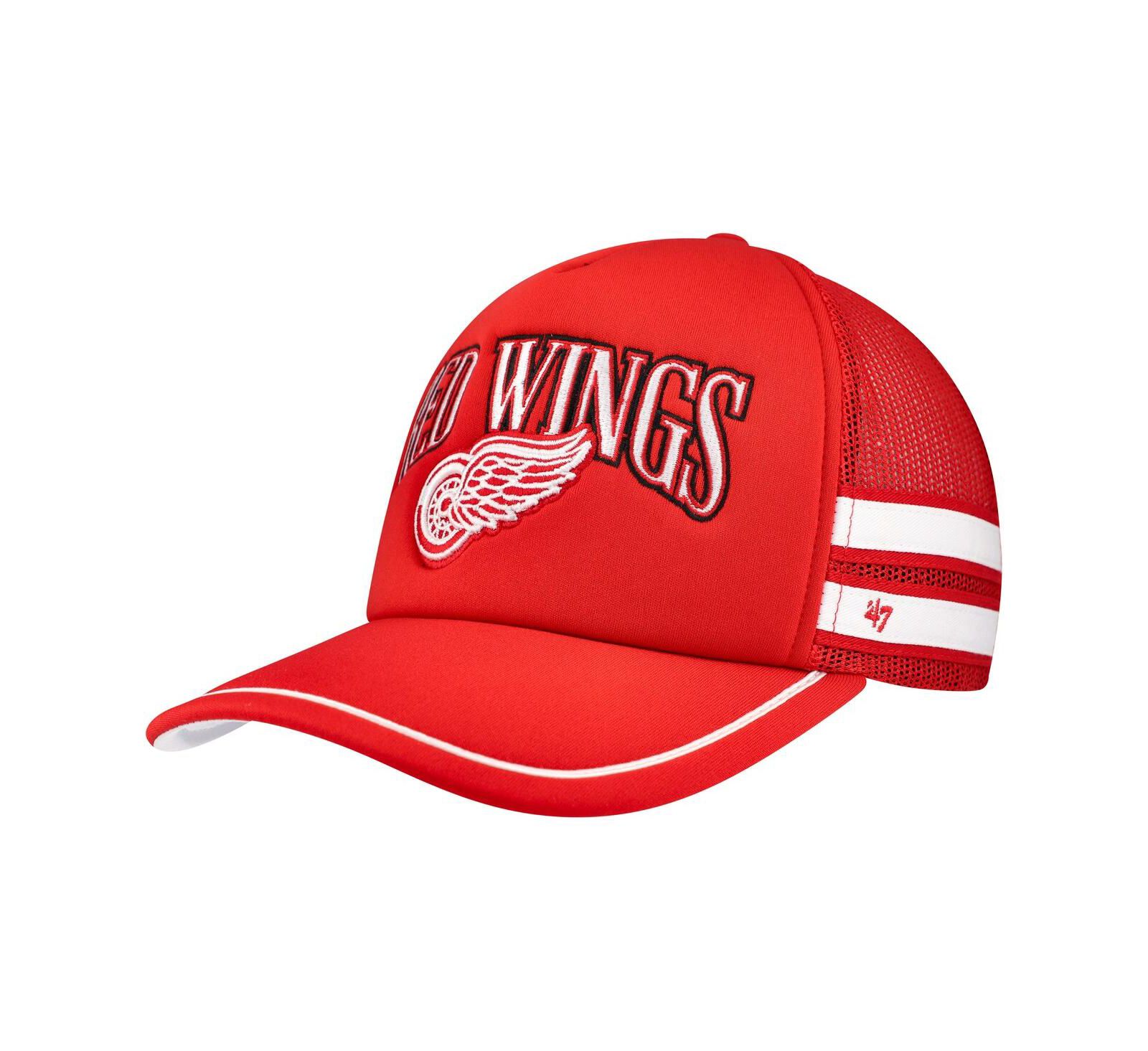 Мужская кепка-тракер '47 Brand красного цвета Detroit Red Wings с полосками по бокам