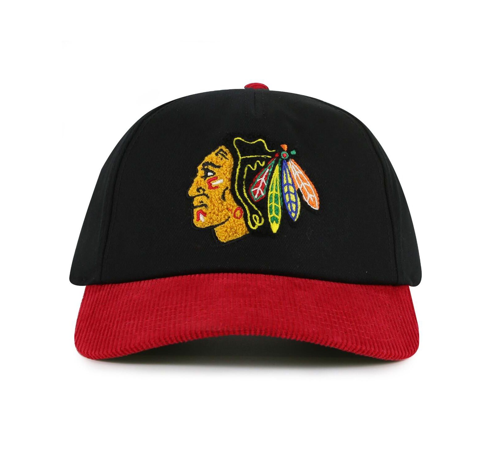 American Needle Мужская регулируемая кепка Chicago Blackhawks Burnett Black/Red