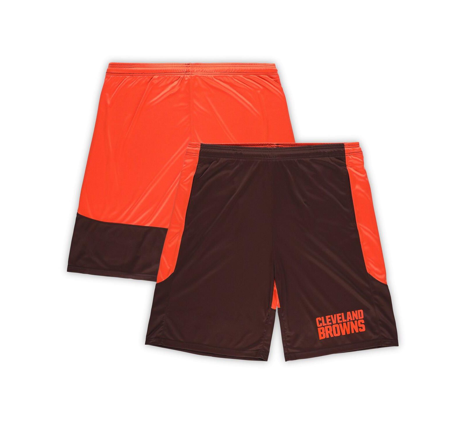 Fanatics Men's Brown/Orange Cleveland Browns Big & Tall Launch Shorts