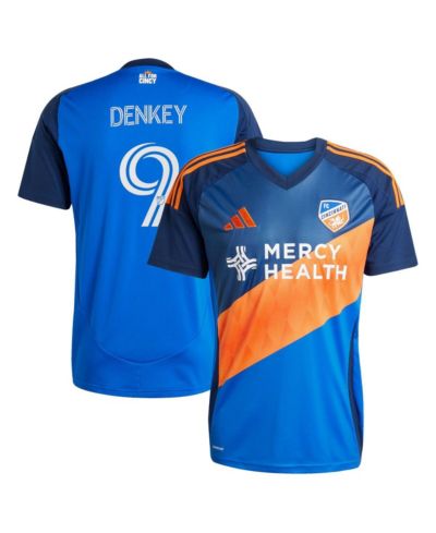 adidas Мужская джерси-реплика Kevin Denkey FC Cincinnati 2025 оранжево-синяя Legacy Kit