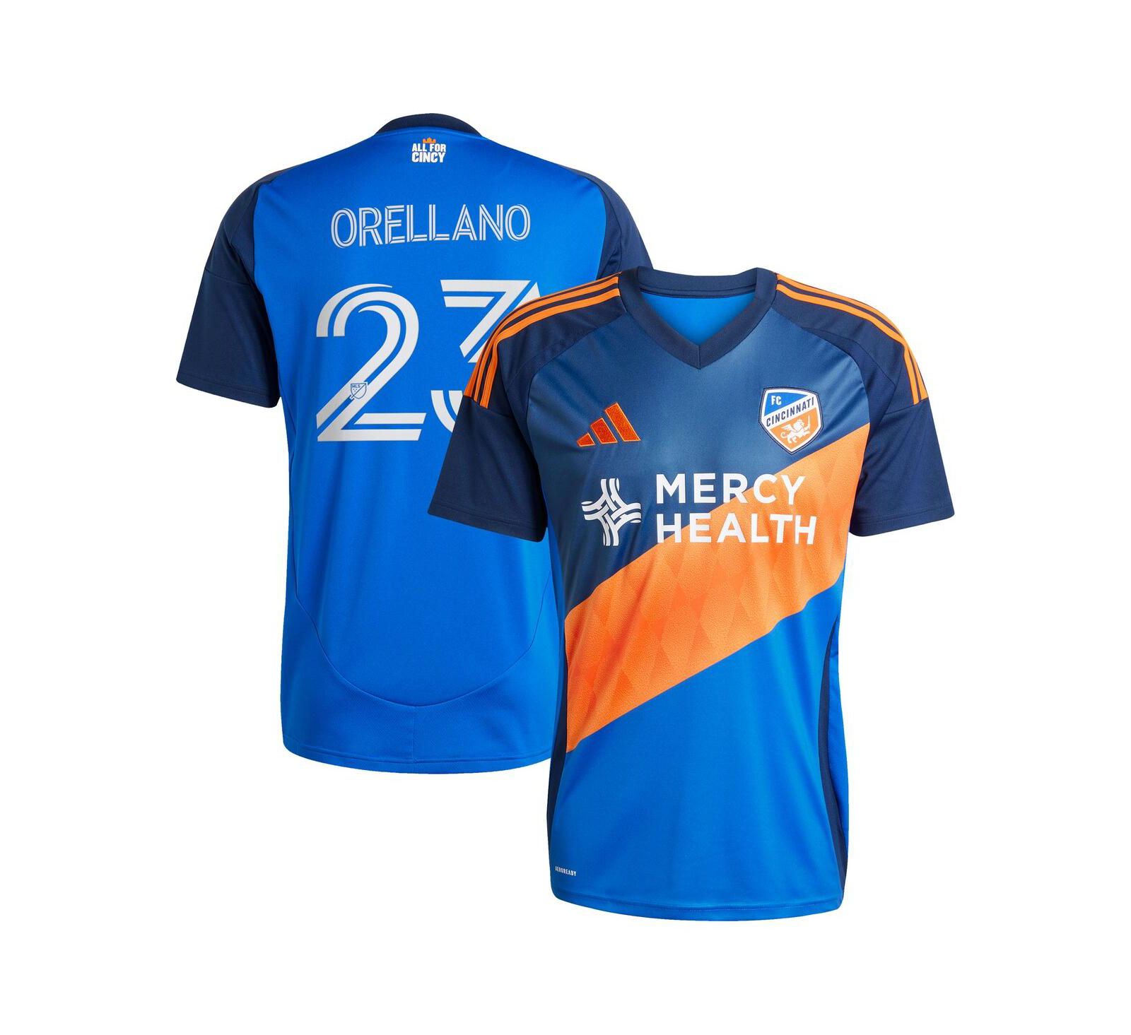 Adidas Мужская джерси Luca Orellano Blue FC Cincinnati 2025 Orange and Blue Legacy Kit Replica Player