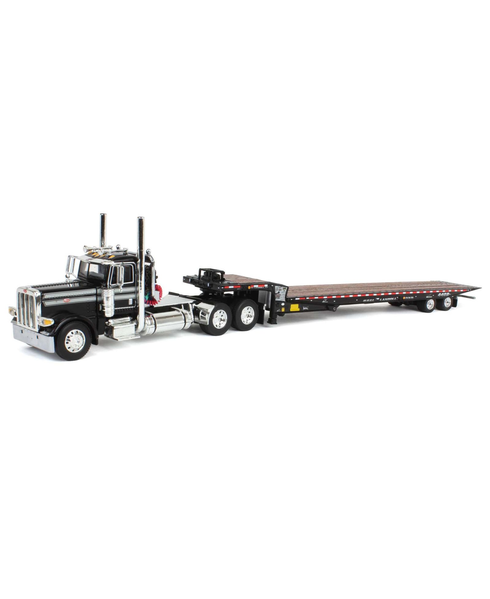 Модель Peterbilt 389 Day Cab Landoll 440B с прицепом First Gear DCP 1/64, черный