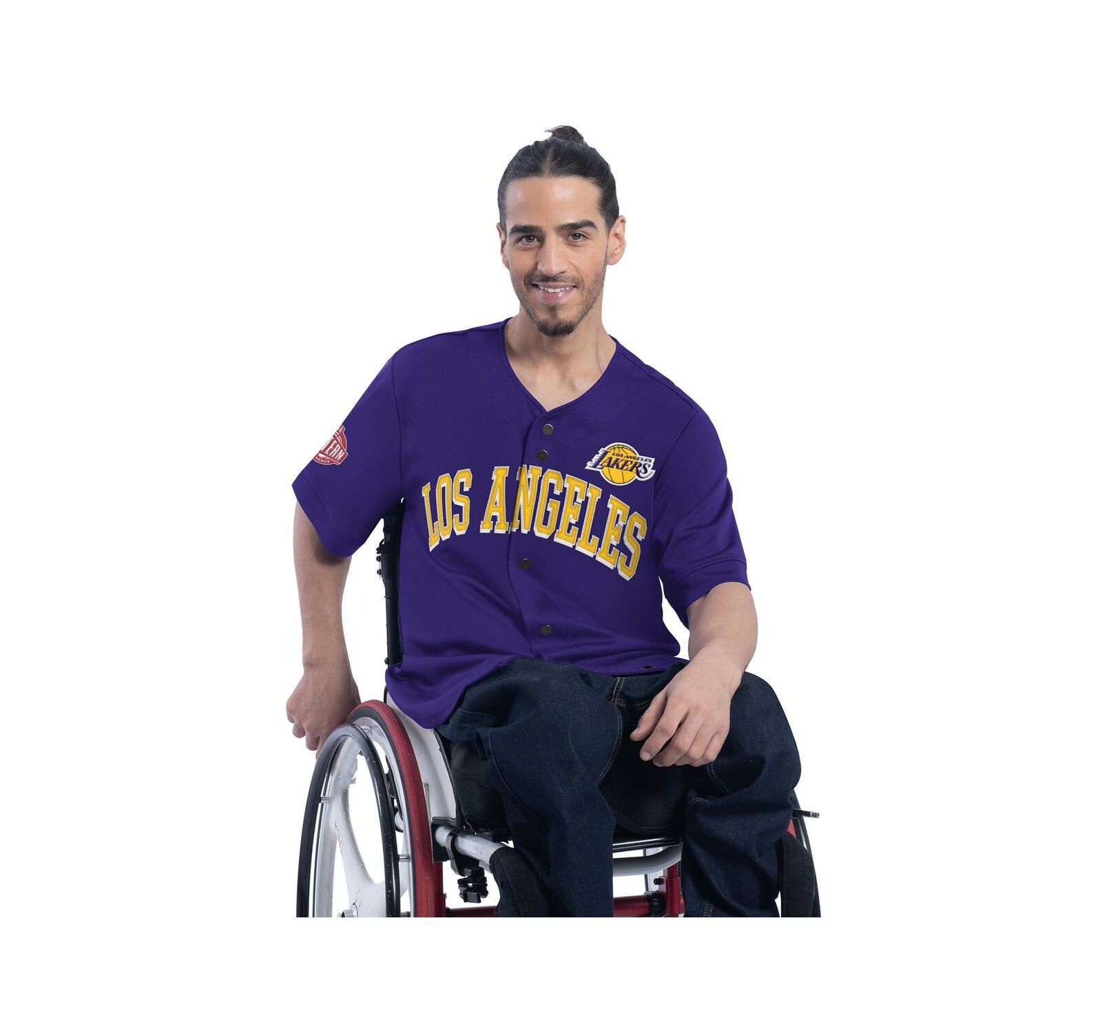 Мужская бейсбольная джерси G-III Sports by Carl Banks Los Angeles Lakers Adaptive Star Player, цвет Purple