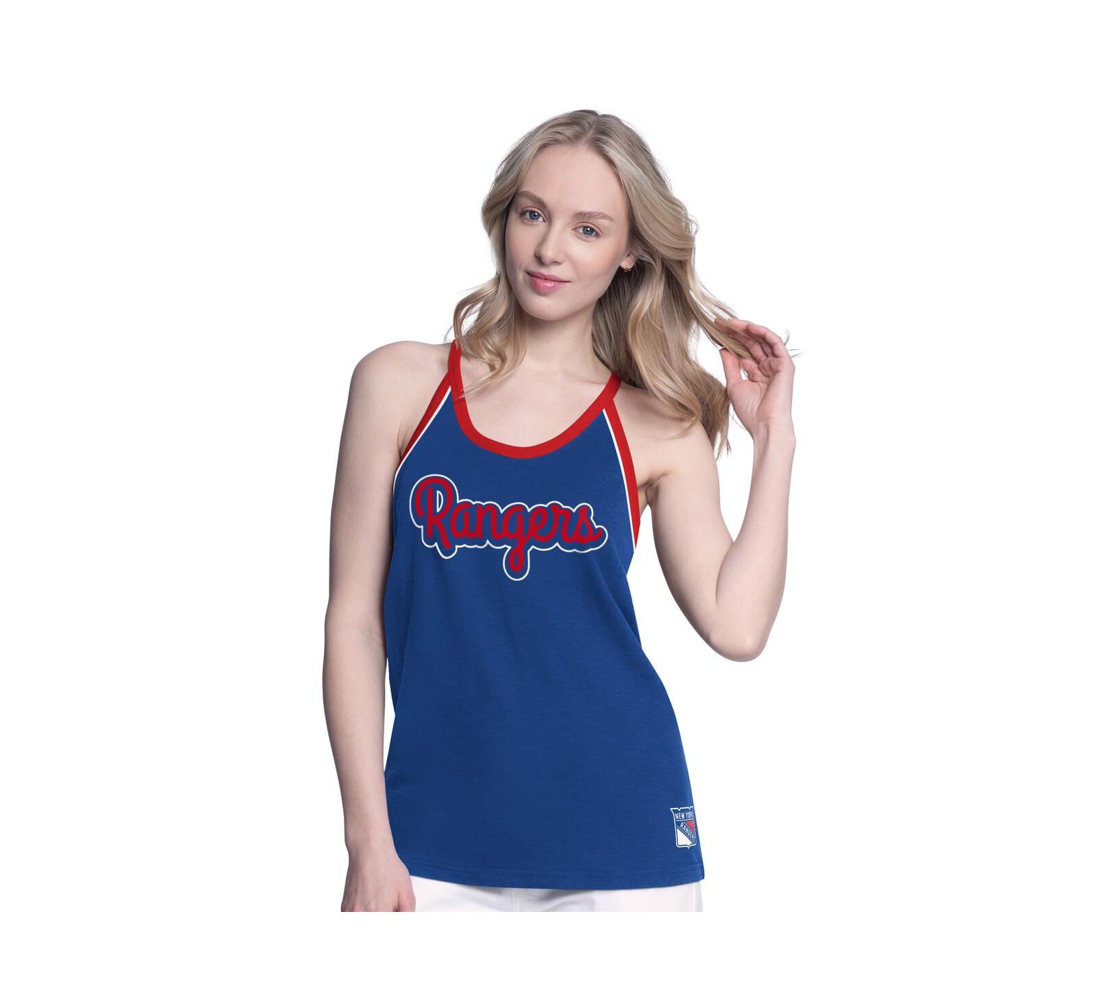 Женский майка-топ G-III 4Her by Carl Banks Blue New York Rangers Curveball Racerback