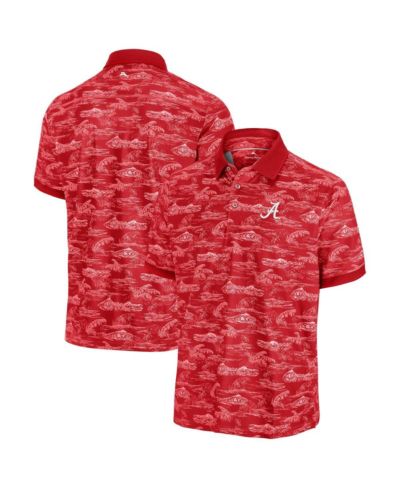 Мужская рубашка-поло Tommy Bahama Crimson Alabama Crimson Tide Sport Bay View