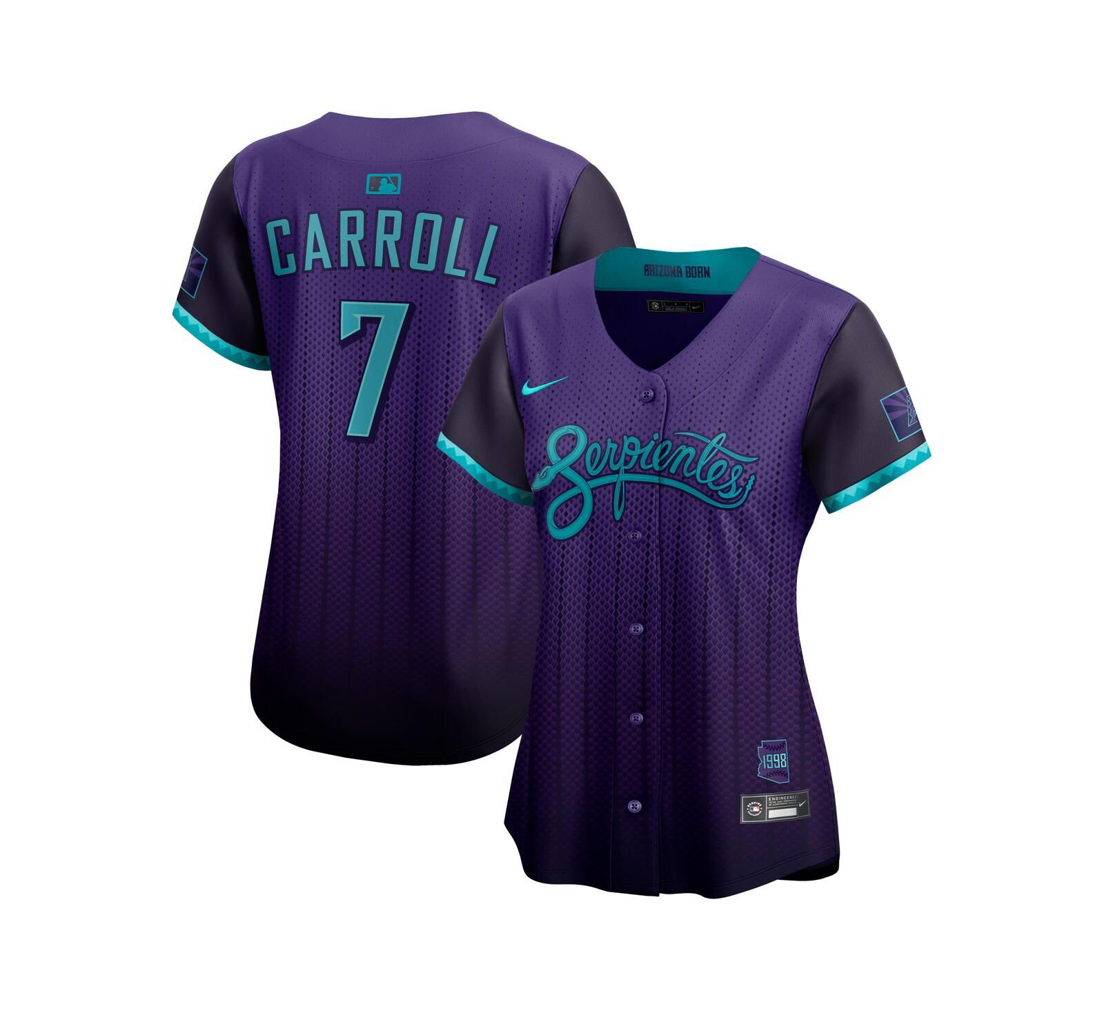 Nike Женская джерси Corbin Carroll Purple Arizona Diamondbacks 2025 City Connect Limited