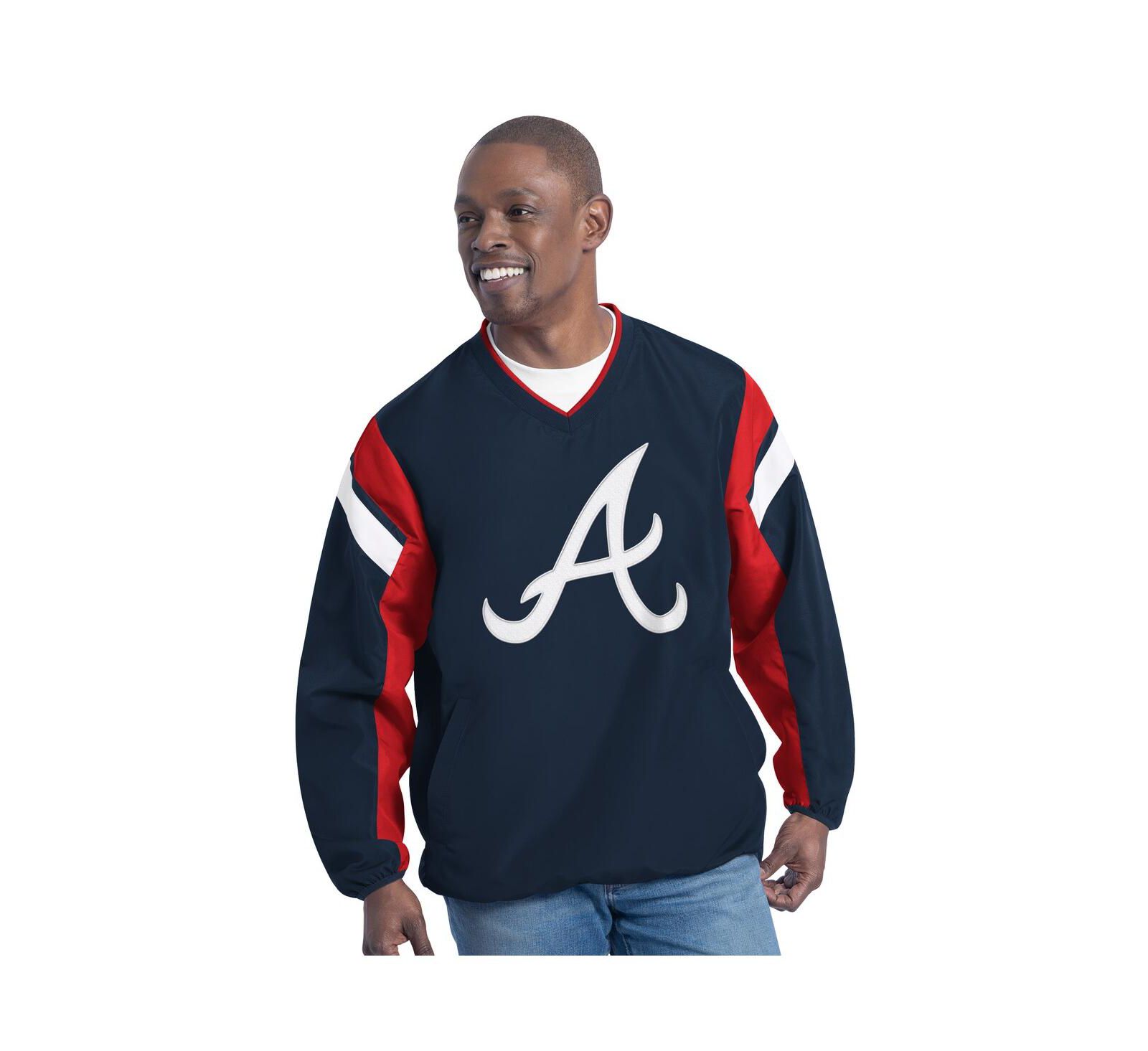 Мужское худи G-III Sports by Carl Banks Navy Atlanta Braves с V-образным вырезом