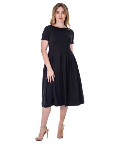 Женское миди-платье 24seven Comfort Apparel Petite с коротким рукавом